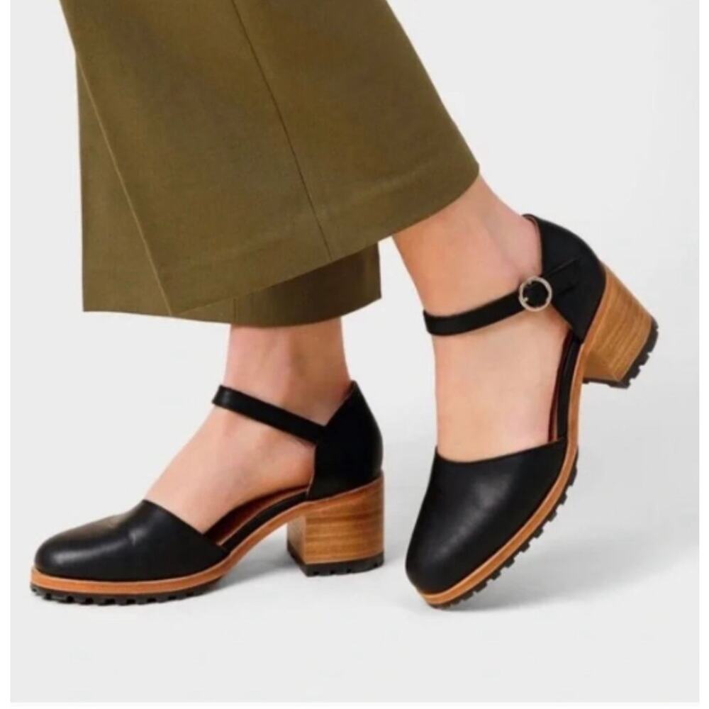 PATINA Portland Leather Goods Black Block Heel Mary Jane Shoes Women's Size 7.5